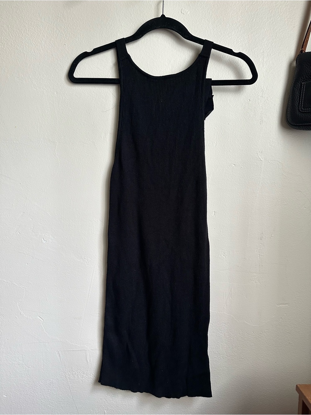 Minimalist Black Ribbed Tank Dress